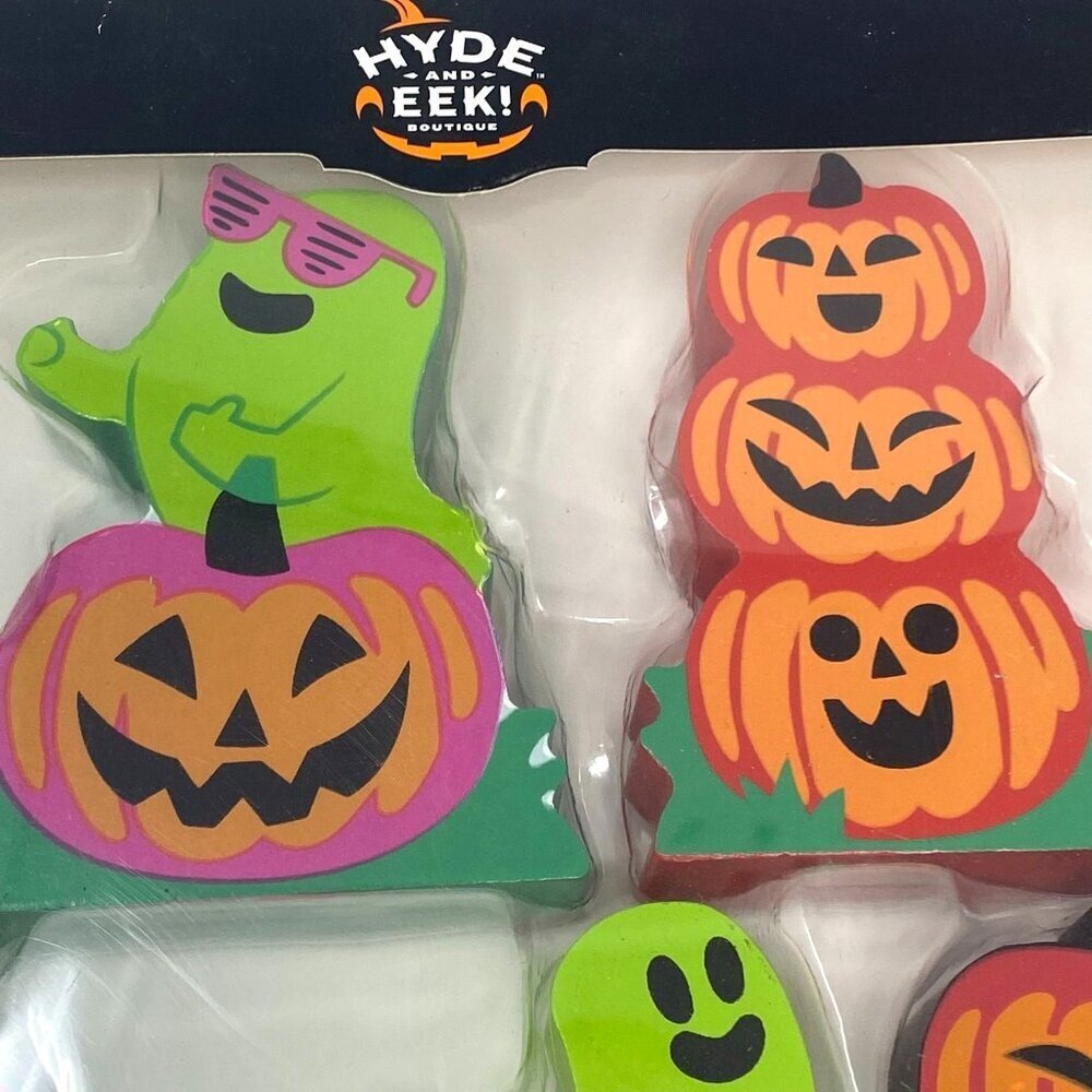 Target Hyde & EEK! Wood Pumpkins Mini Mantel Halloween Decorative Figurine Set - Picture 5 of 7